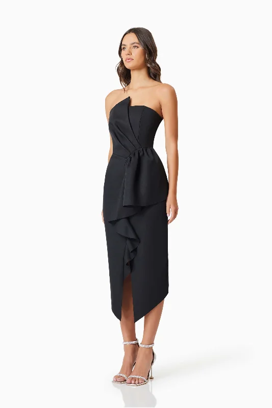 Reception Midi Dress In Black