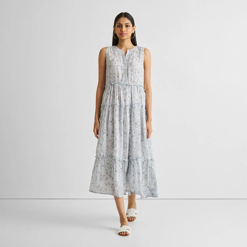 Blue Maxi Dress for Women | Floral Print