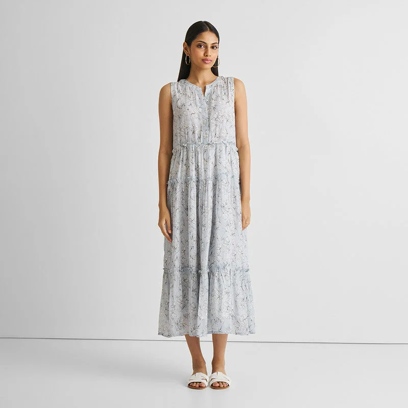 Blue Maxi Dress for Women | Floral Print