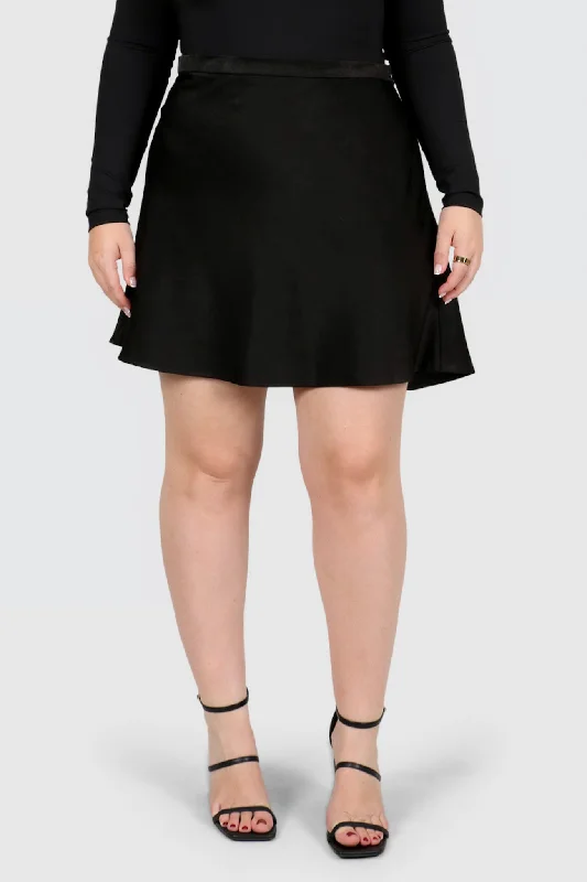 RENATA SLIP MINI SKIRT BLACK