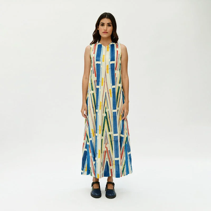 Organic Cotton Maxi Dress | Blue