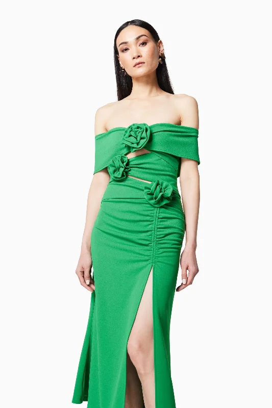 Sardinian 3D Midi Dress in Green