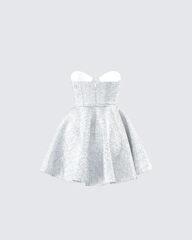 Sejal Silver Corset Mini Dress