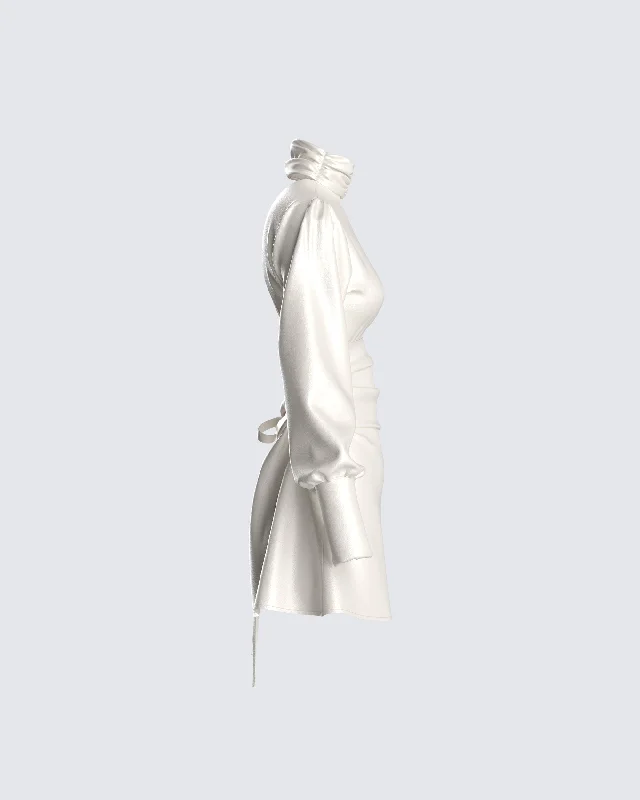 Shiloh Ivory Satin Mini Dress