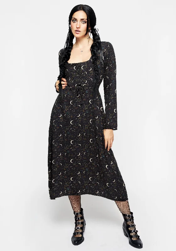 Sickle Moon Corset Midi Dress