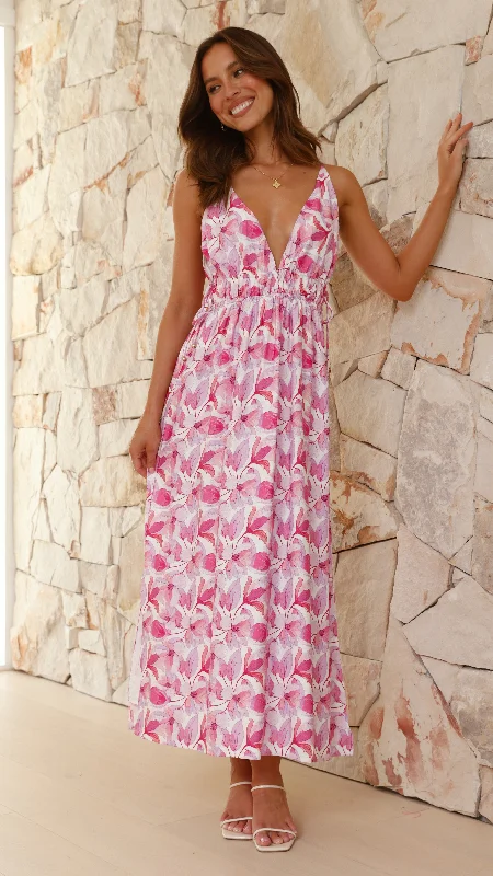 Solita Maxi Dress - Purple Print