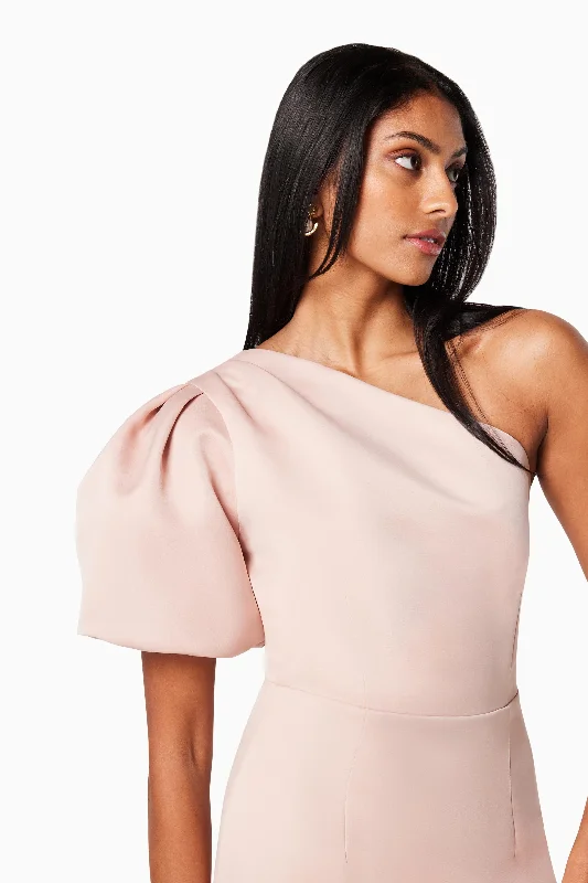 Starfire One Shoulder Midi Dress In Pink