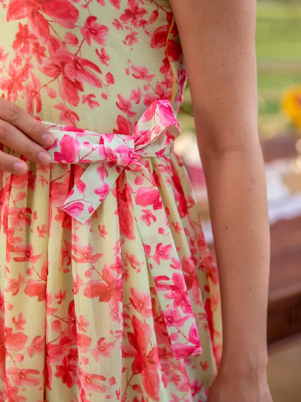 Sunshine Pink One Shoulder Maxi Dress