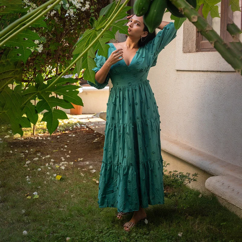 Dresses for Women | Pure Cotton Maxi Dress | Green