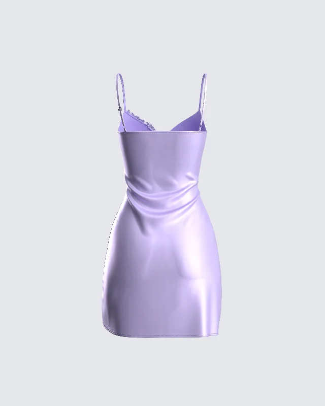 Taffy Purple Wrap Mini Dress