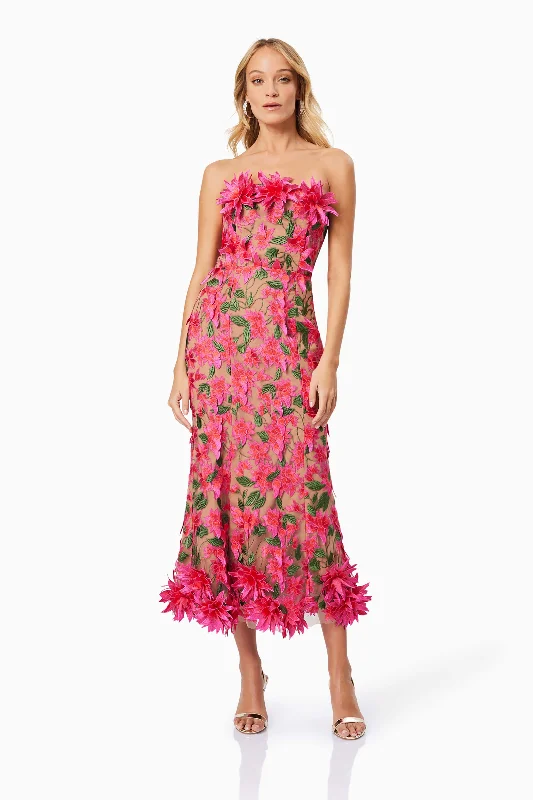 Valentina Midi Cocktail Dress in Pink