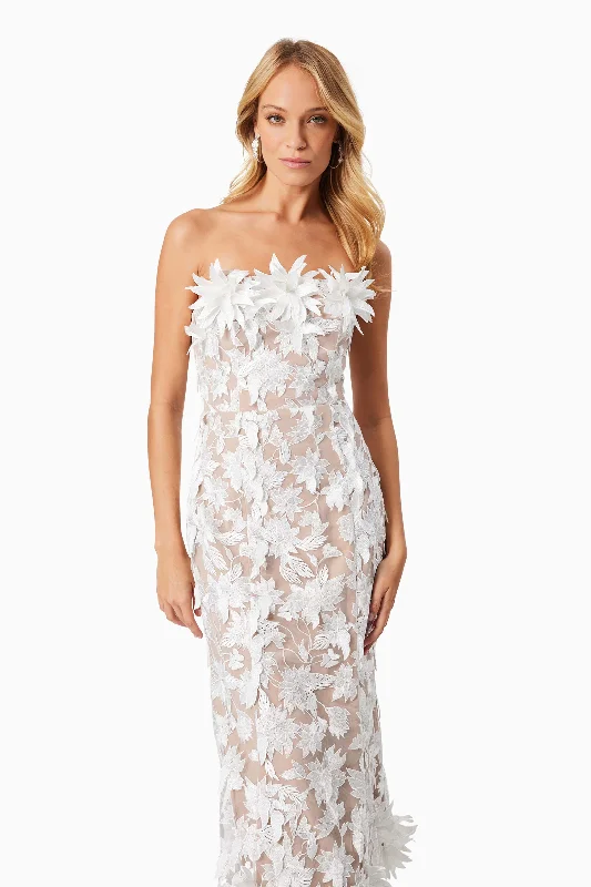 Valentina Midi Cocktail Dress in White