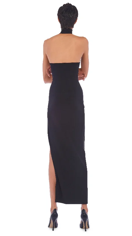 HALTER TURTLE SIDE SLIT GOWN