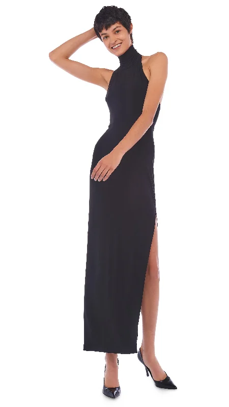 HALTER TURTLE SIDE SLIT GOWN