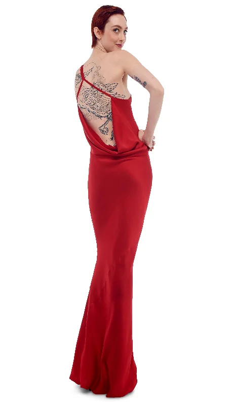 ONE SHOULDER BIAS GOWN